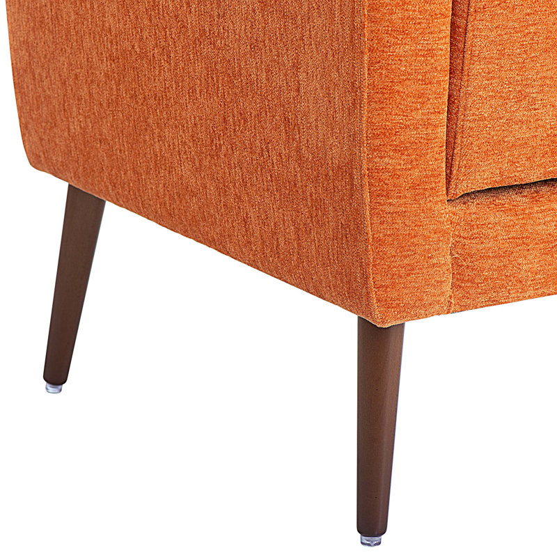 Chaise d'appoint rembourrée Modern, Orange, Marron clair