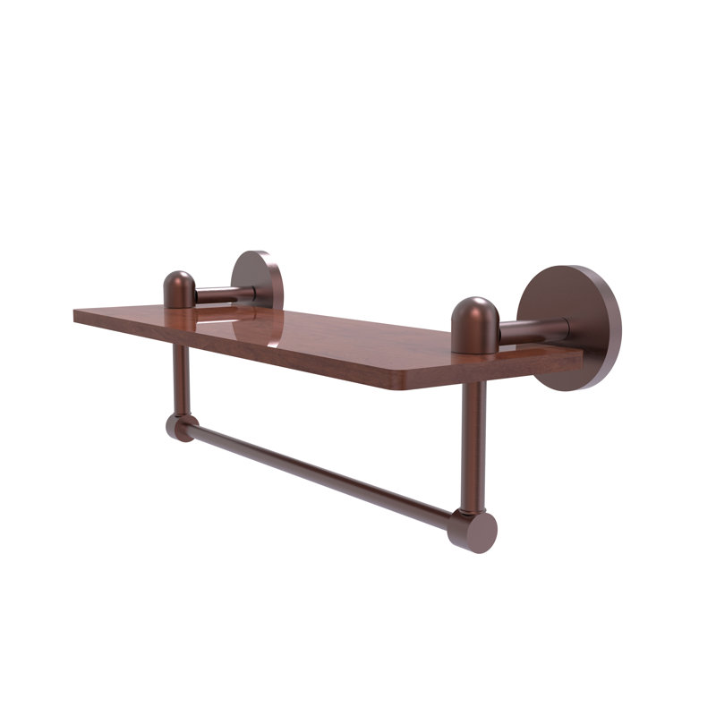 Tablette murale unie bois ironwood Itzhak, Cuivre antique, H 5 po x l 16 po x P 5 po