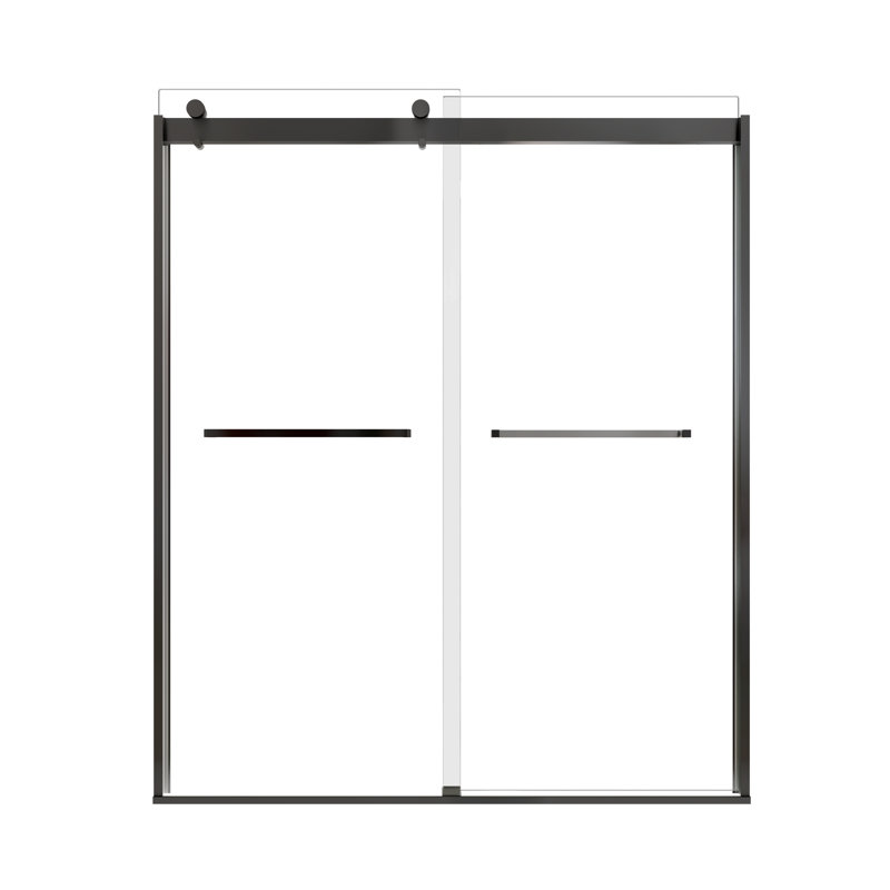 60 in. W X 74 in. H Double Sliding Frameless Shower Door with 5/16 in. (8mm) Clear Glass, Chrome