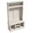 5-in-1 Hall Tree with High Gloss Fluted Doors – Bench, Shoe Storage & 3 Open Cabinets