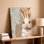 «White Bunny Rabbit Portrait», reproduction d'art sur toile neutre, reproduction murale, salon, chambre, bureau, couloir, décoration murale surréelle moderne pour appartement, loft, entrée, maison, style