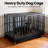 48 Inch Heavy Duty Dog Crate for High Anxiety Large Dogs,2026 Ultimate Escape Proof Base Plate,Steel Dog Kennel/Max Load Capacity 300lbs/Double Door with Wheels