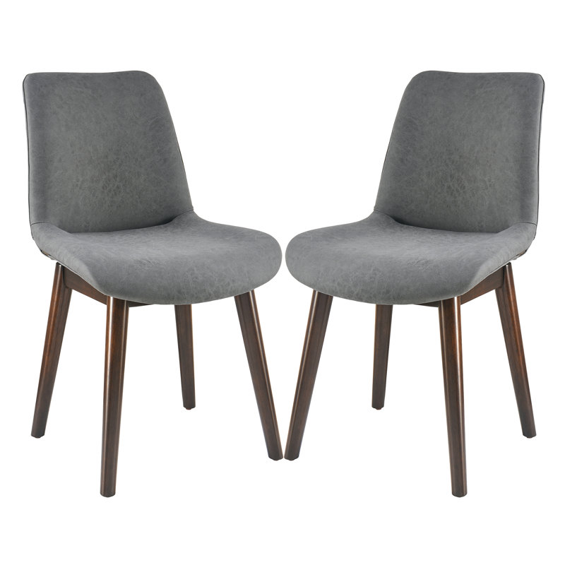 Modern Upholstered Dining Chairs Set Of 2 - Wooden Legs, Comfortable Padded Seat - Perfect For Kitchen, Dining Room, Or Office