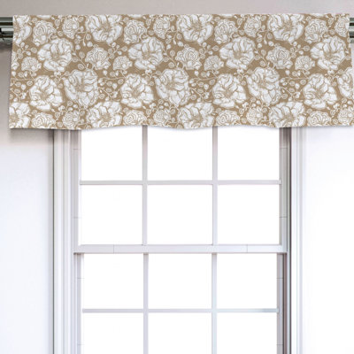 Sateen Floral Ruffled Window Valance