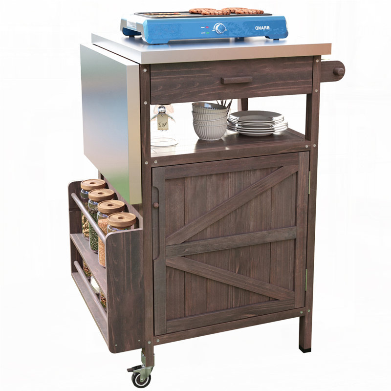 Chariot de cuisine d'extérieur 40,5 ", Brun