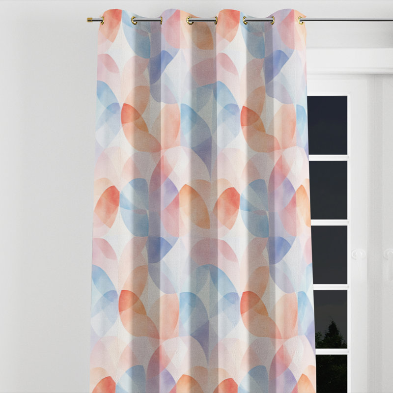 Rideaux obscurcissants Kids Patchwork - 1 panneau géométrique à œillets Azacha, L 52 po x L 120 po, Œillets dorés
