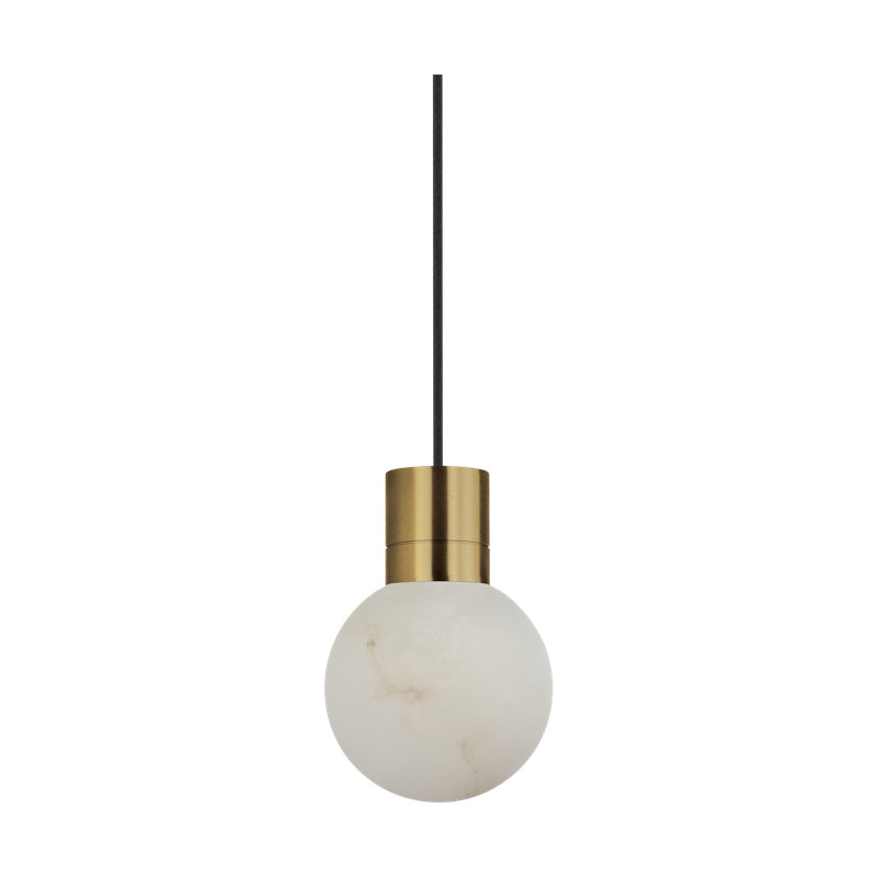 Mina 1 - Light LED Pendant, Hand-Rubbed Antique Brass