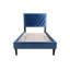 Structure de lit moderne en velours simple avec base 12 - réglable pour un confort de soutien bleu marine, tête de lit confortable-584082133