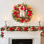 Couronne de Noël illuminée de 61 cm (24 po) avec magnolia et pin, 20 lumières DEL, 8 modes, fonctionne sur piles, intérieur et extérieur-217860260