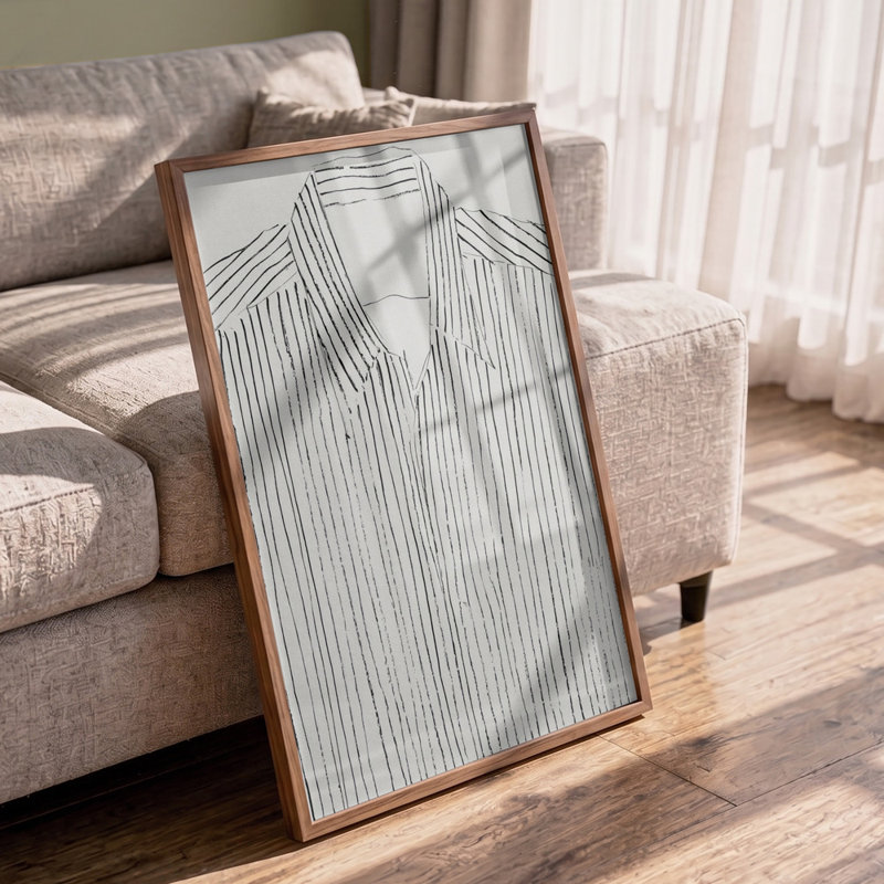 Stripedshirt Print by Other Artist, Tan, 16 × 24, Framed Print