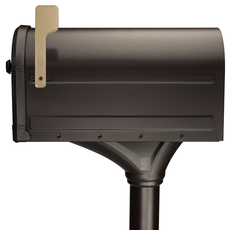 Roxbury Large Rubbed Bronze Post Mount Mailbox with Steel Post