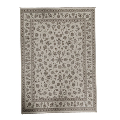 Hand-Knotted High-Quality Ivory Area Rug