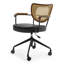Ensemble de 2 chaises de bureau pivotantes et réglables en hauteur, de style Mid-Century moderne avec roulettes et accoudoirs-132400971