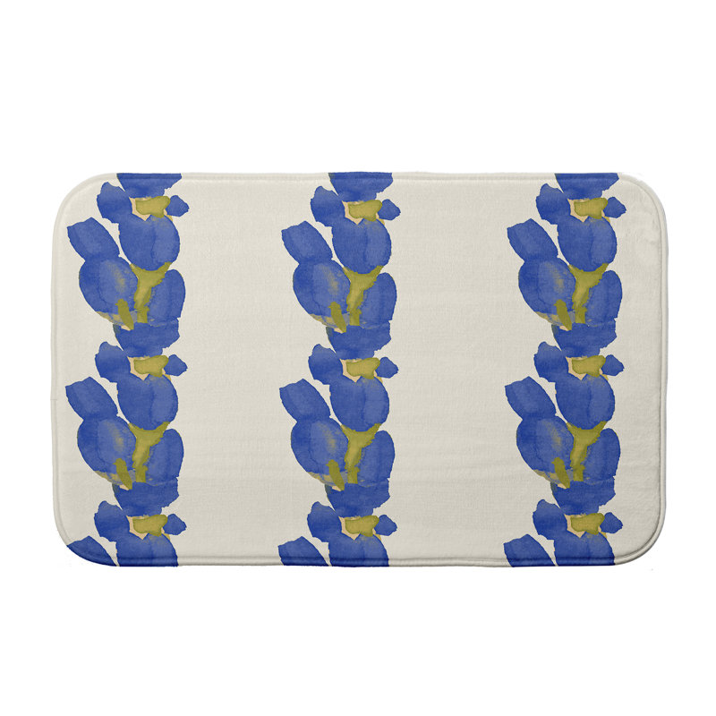 Tapis de bain Luedtke, Bleu, l 17 po x L 24 po