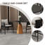 Ensemble de 2 chaises noires en cuir et microfibre