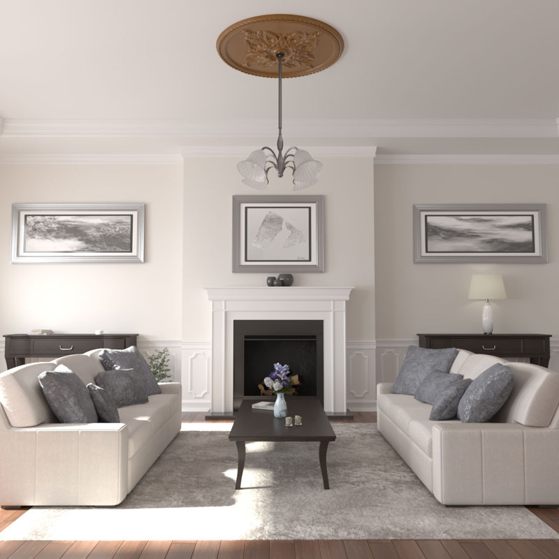 Médaillon de plafond Endurathane Galveston, DO 51 po x P 3 5/8 po x P 3 3/8 po (convient aux auvents jusqu'à 5 7/8 po), finition topaze fumée peinte à la main