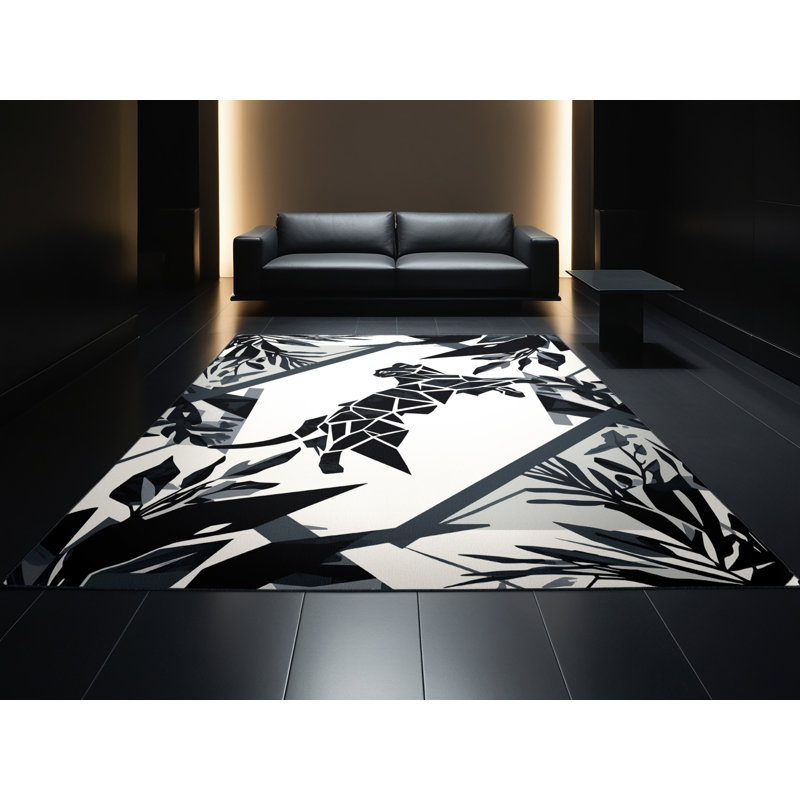 Tapis géométrique beige lavable à la machine Ozgur Ocelot, 8 x 12