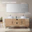 Antonina 72'' Natural Veneer Plywood Double Bathroom Vanity with Quartz Top-117379034