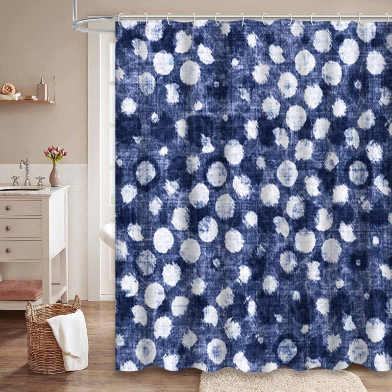 Rideau de douche Dots Washed, L 72 po x l 84 po