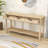 Rustic Honeycomb Entryway Console Table with 3 Storage Drawers and Open Shelf-1882928701