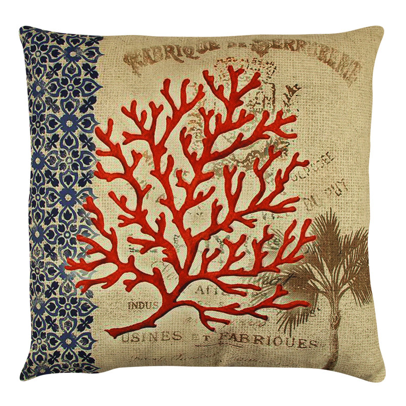 Coussin lavable de qualité supérieure, 17,0 x 17,0 pouces, 50% coton / 50% polyester, rembourrage en silicone, fermeture à glissière dissimulée | Doux, confortable et repassable | Parfait pour la décoration intérieure, le salon et la chambre à cou