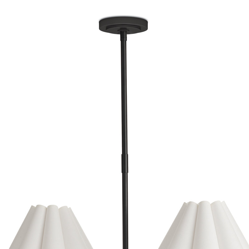 Polly 6-Light Chandelier, Natural Brass, White