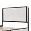 Structure de lit grand avec tête de lit blanche, aucun sommier requis, support en métal robuste