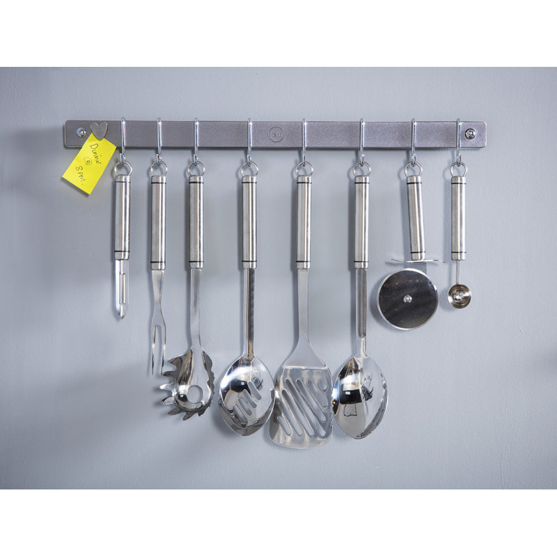 Metal Rectangle Utensil Crock, Grey