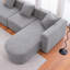 Canapé modulaire en forme de L avec siège courbé orienté vers la droite - Confort moderne de style bouclé gris (faisant face à la droite)