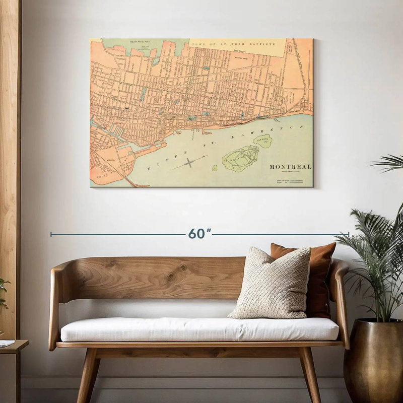 Carte Aliaz de Montréal, H 30 po x l 45 po