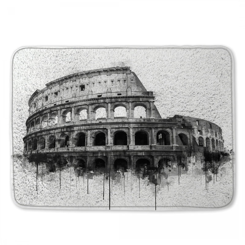 Tapis de bain Roman Colosseum Illustration, L 34 po x L 21 po