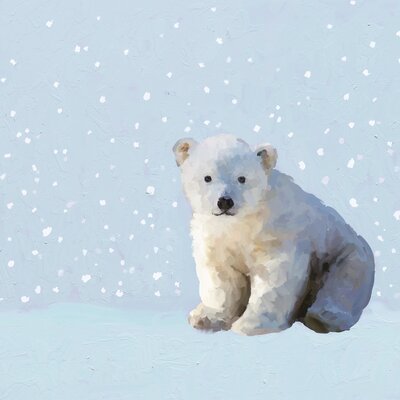 Holiday Snowy Polar Bear Cub by Cathy Walters - Wrapped Canvas Print -  Millwood Pines, FF0912009D3740A68AFBEAD27B9D3C50