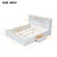 Lit très grand avec rangement et tête de lit multifonctionnelle avec tiroirs en bois blanc Opulence-2070020777