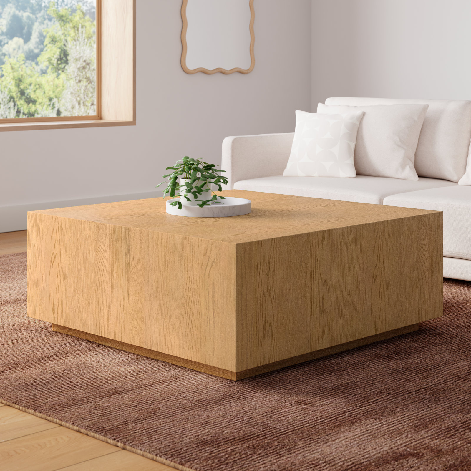 Taryn 42" Block Coffee Table, Natural