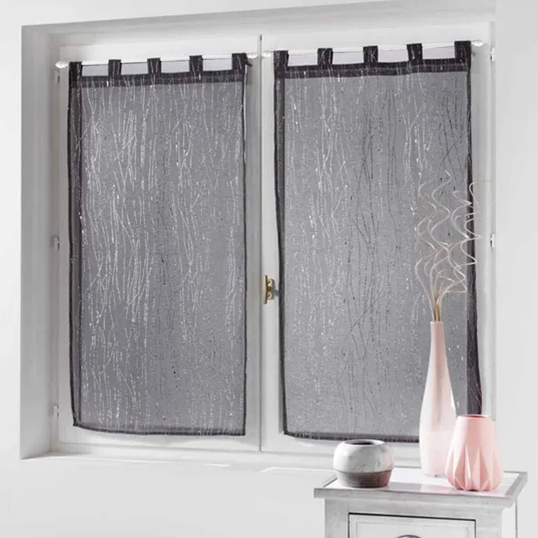 Adjustable 19" to 29" 0.8" Single Curtain Rod (Set of 2) Evideco