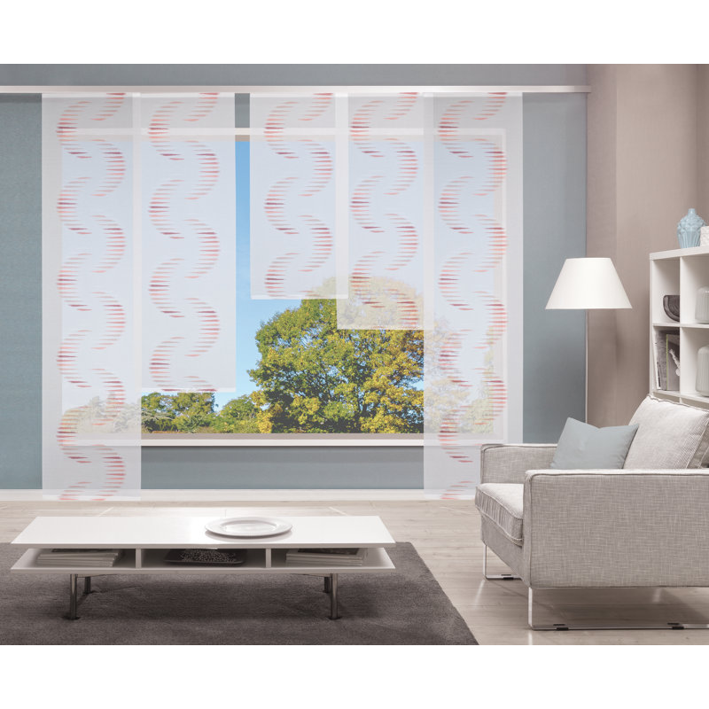Alsiha Track Insert Sheer Sliding Panel, Red, 60 W x 145 D cm