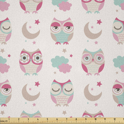 Dahlilah Owls Stars Moon Fabric