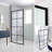 40 in. W x 79 in. H Pivot Framed Walk In Glass Screens with Clear Glass