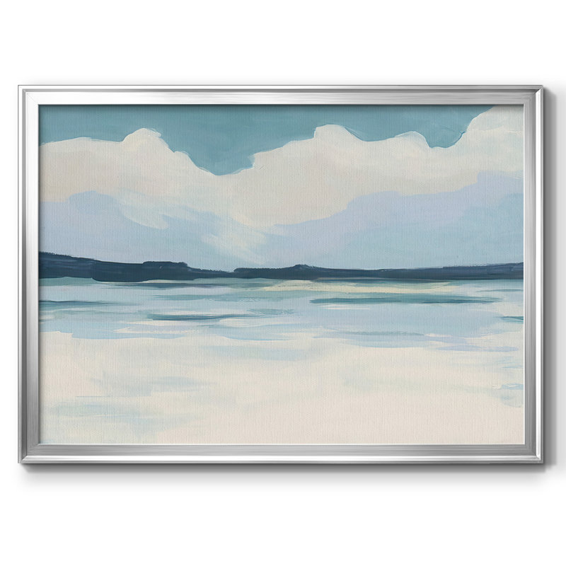 Cream Coastline I, reproduction d'art sur toile, Argent, H 26 po x l 38 po x P 1,5 po