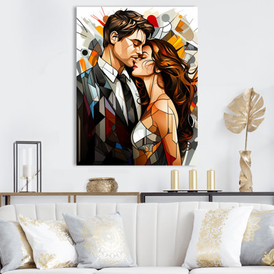 Portrait de couple abstrait en mosaïque