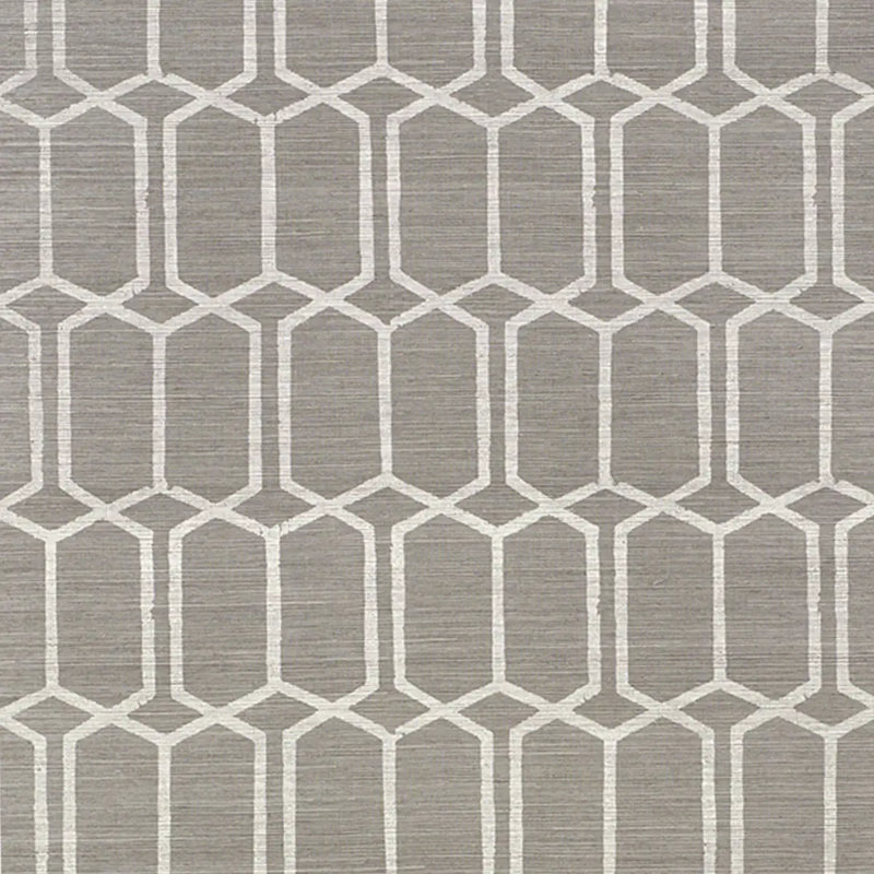 Papier peint moderne à motif treillis moderne, Gris anthracite