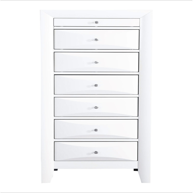 Commode pour femme 7 tiroirs Marilla G1570-LC, Blanc