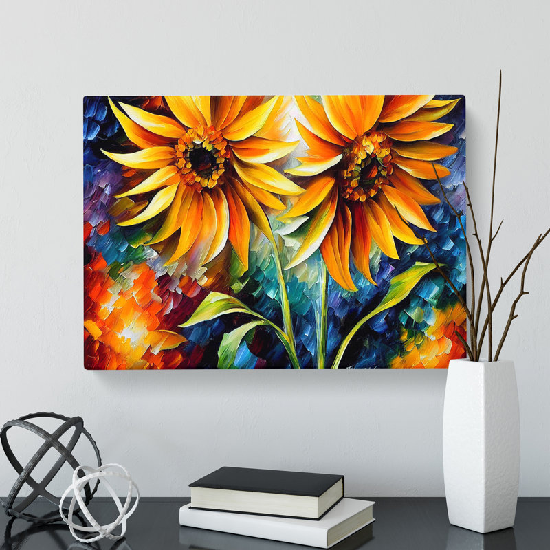 Sunflower Painting Vol.1 Abstract - Wrapped Canvas