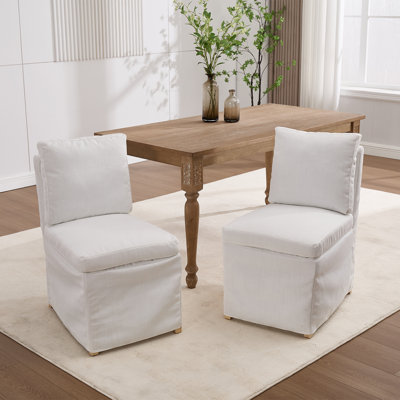Ensemble de 2 chaises de salle à manger rembourrées en bois massif