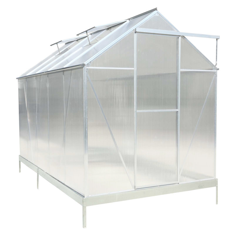 Serre en polycarbonate, H 96,8 po x l 75,2 po x P 123,2 po, Argent argent
