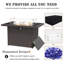 Layinsun 44-Inch Propane Gas Rectangle Fire Pit Table 55000 Btu Firepits For Outside