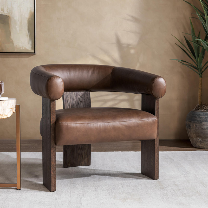 Fauteuil d'appoint en tissu Julina, Cacao Rish