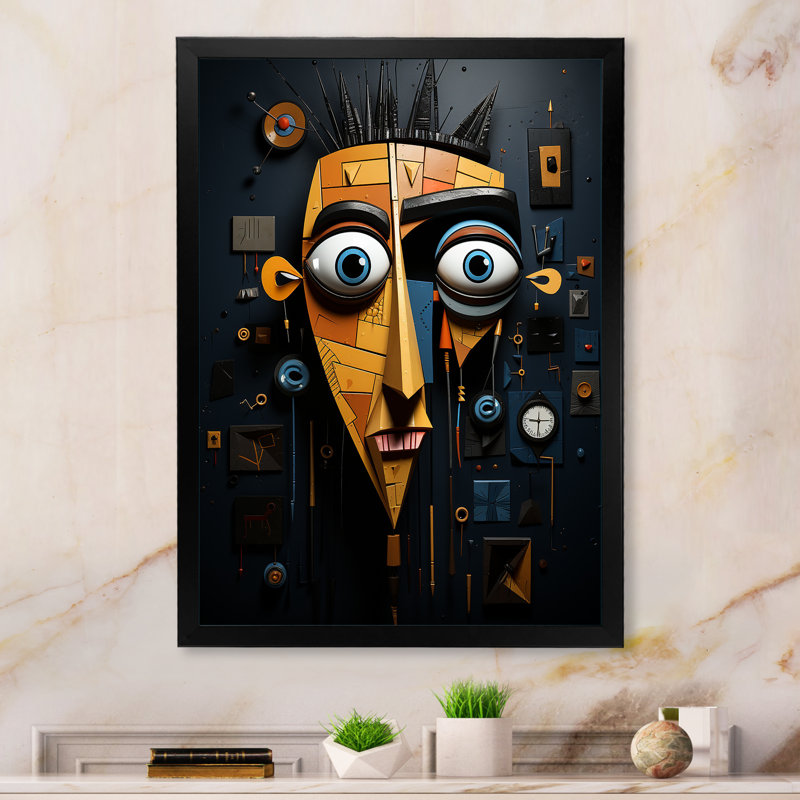 «Yellow and Black Robot Revolution», Cadre simple noir, H 20 po x l 12 po x P 1 po
