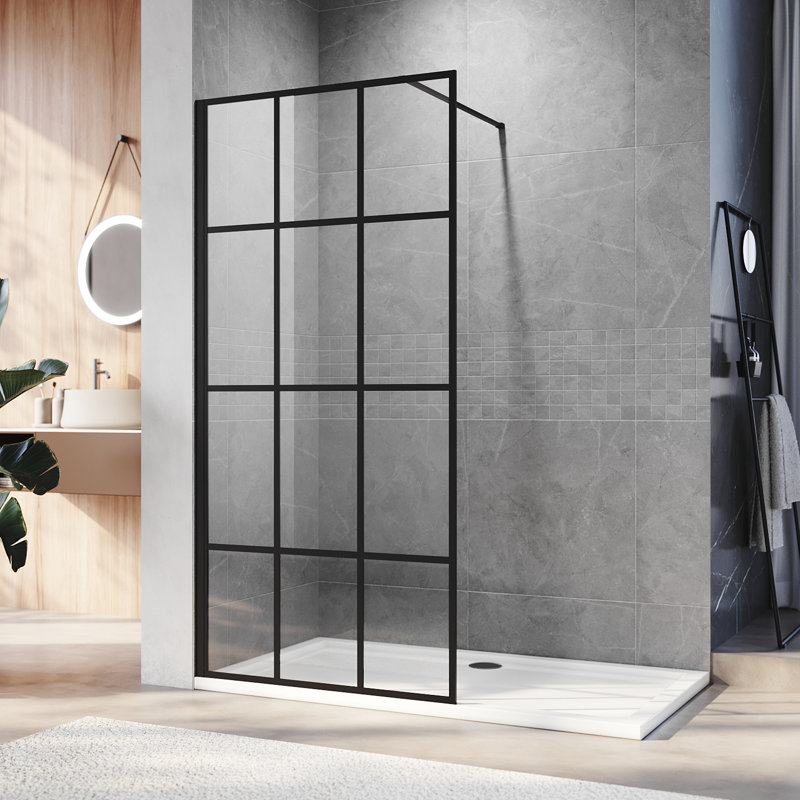 Walk in Shower Enclosure with 8mm Half Frosted Easy Clean Safety Glass, 990 mm