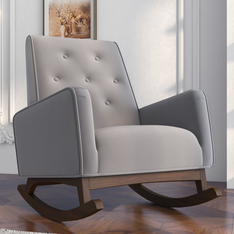 Chaise berçante Rosinski, Microfibre gris clair